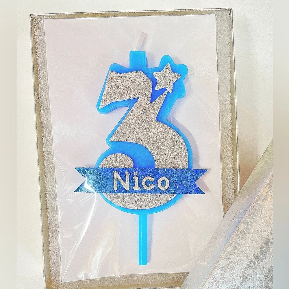 New! Personalized Name Candle Number Customized Birthday Candle Cake Topper Gift